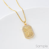 18K Gold Filled Celestial Charm Sun Moon Stars Pendant, Celestial Tag Minimalist Micro pave Jewelry Necklace Charm Component Supply, CP2104